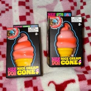 NeeDoh Nice Cream Cone Squishy Toy - Orange & Yellow